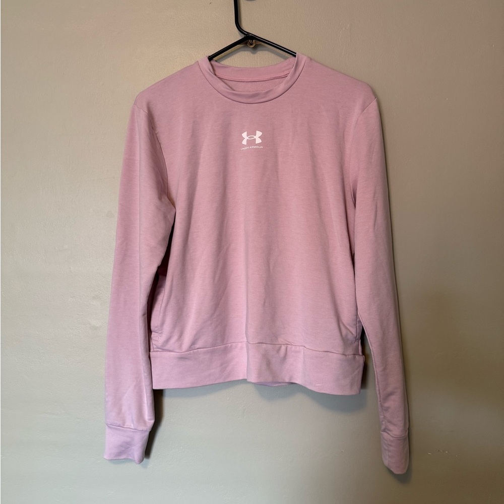 Under Armour Women's Light Pink Crop Sweatshirt with Pockets Size Small